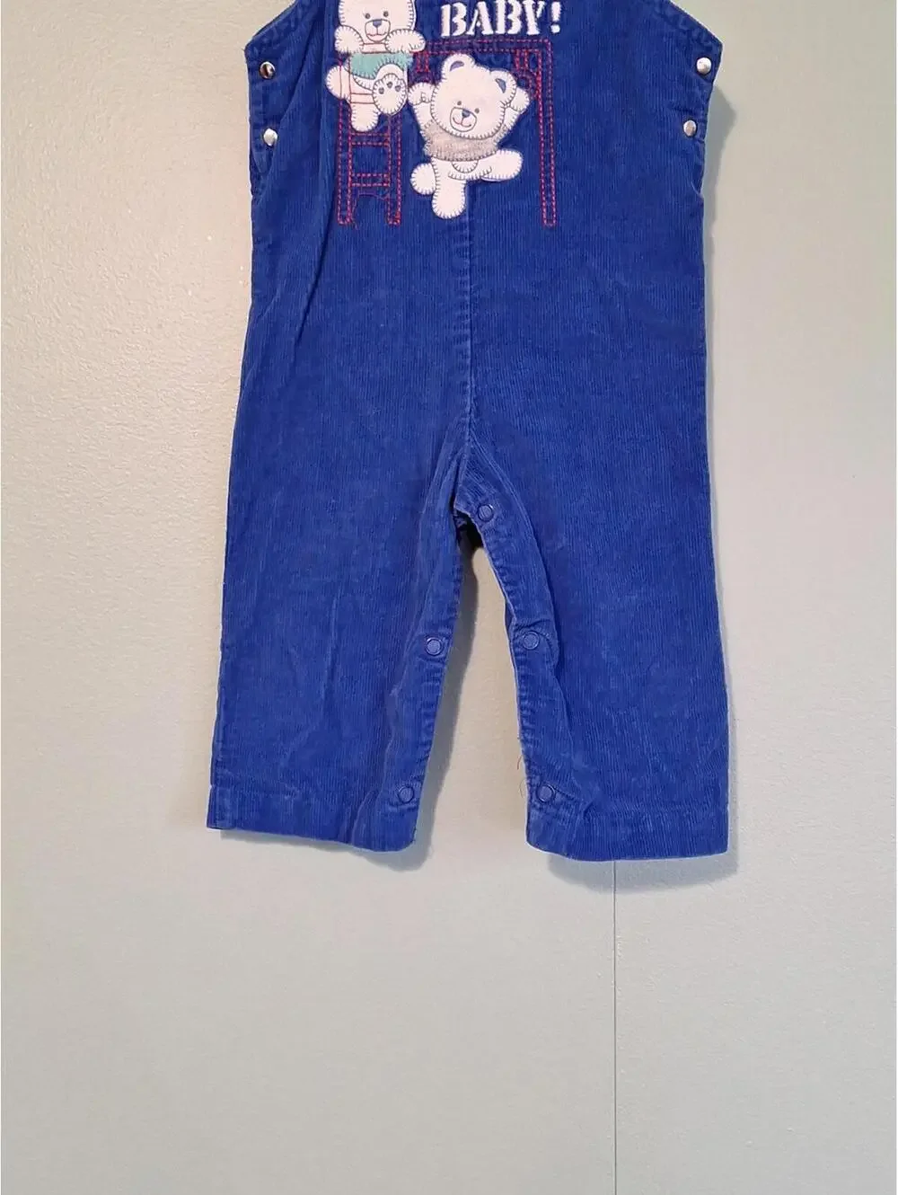 Vintage 100% Cotton Blue Corduroy Overall Workout Baby Size 12m